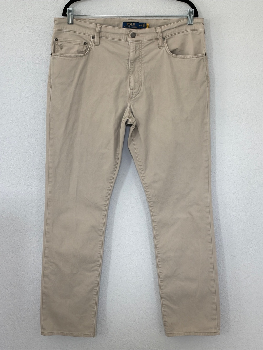 Polo Ralph Lauren Men's 36x32 Khaki Stretch 5-Pocket Pants Straight Leg